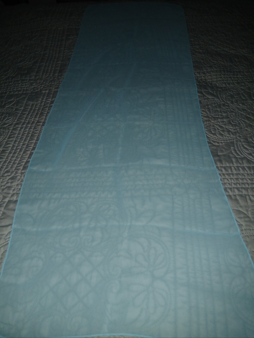 Light Blue Sheer Chiffon Scarf - Elegant Lightweight Accessory - Picture 4 of 4